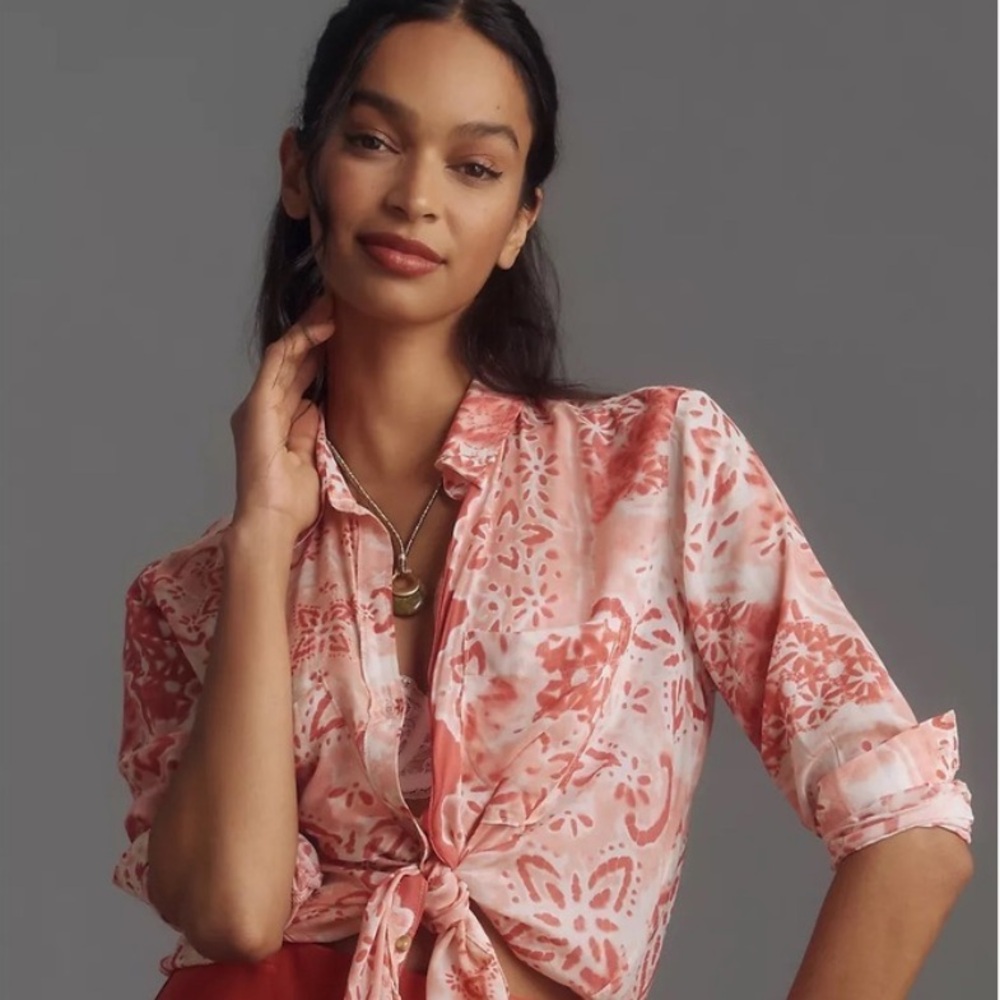 Anthropologie The Romy Relaxed Buttondown Shirt by Pilcro